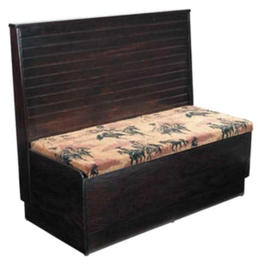 Banquette restaurant sur plateforme bois à lambris sur mesure