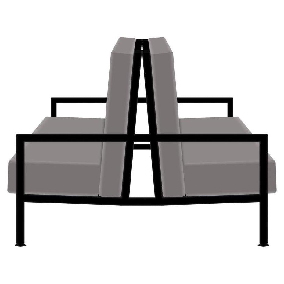 Banquette extérieure REEF rembourrée en vinyle avec accoudoirs