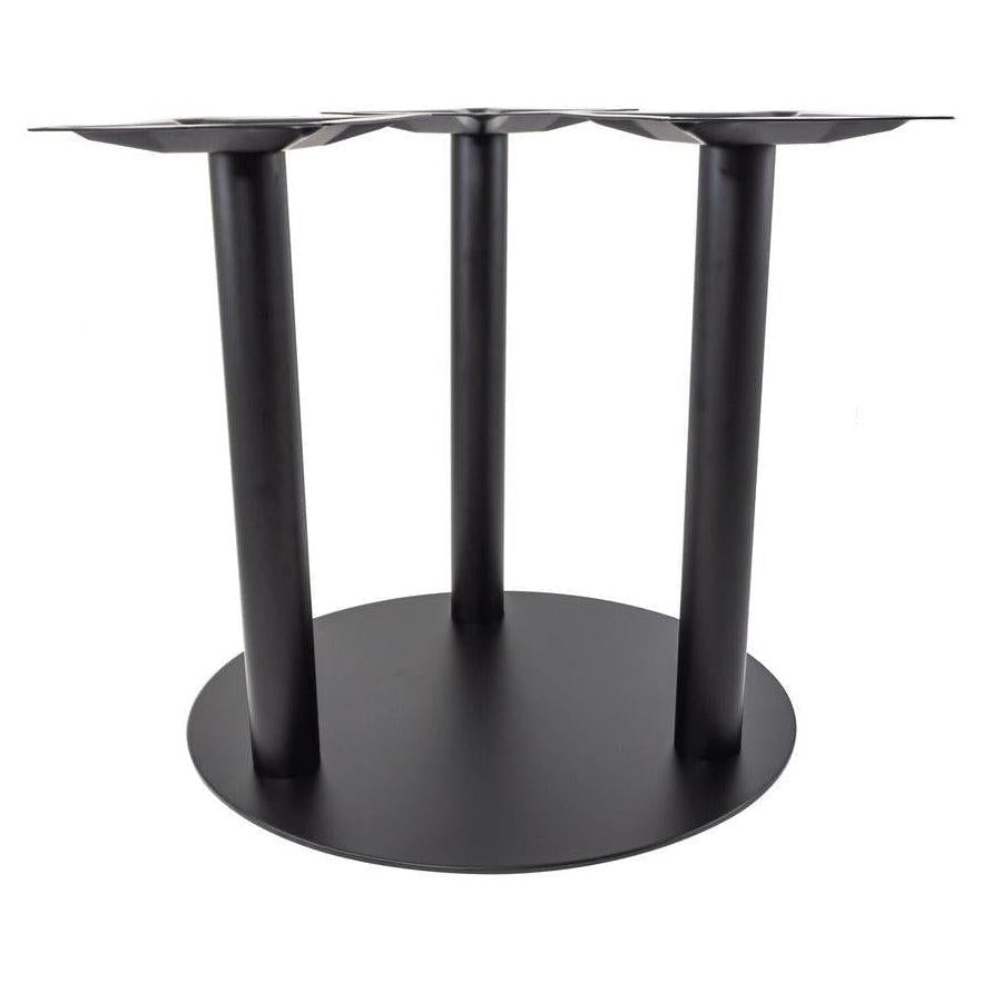 Piètement de table rond LEGITI extérieur Ø74 cm noir mat à triple colonne