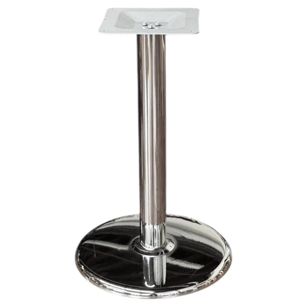Piètements de table ronds en acier finition chrome hauteur repas