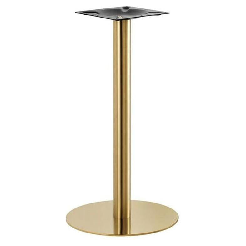 Piètements de table ronds en acier inoxydable finition dorée