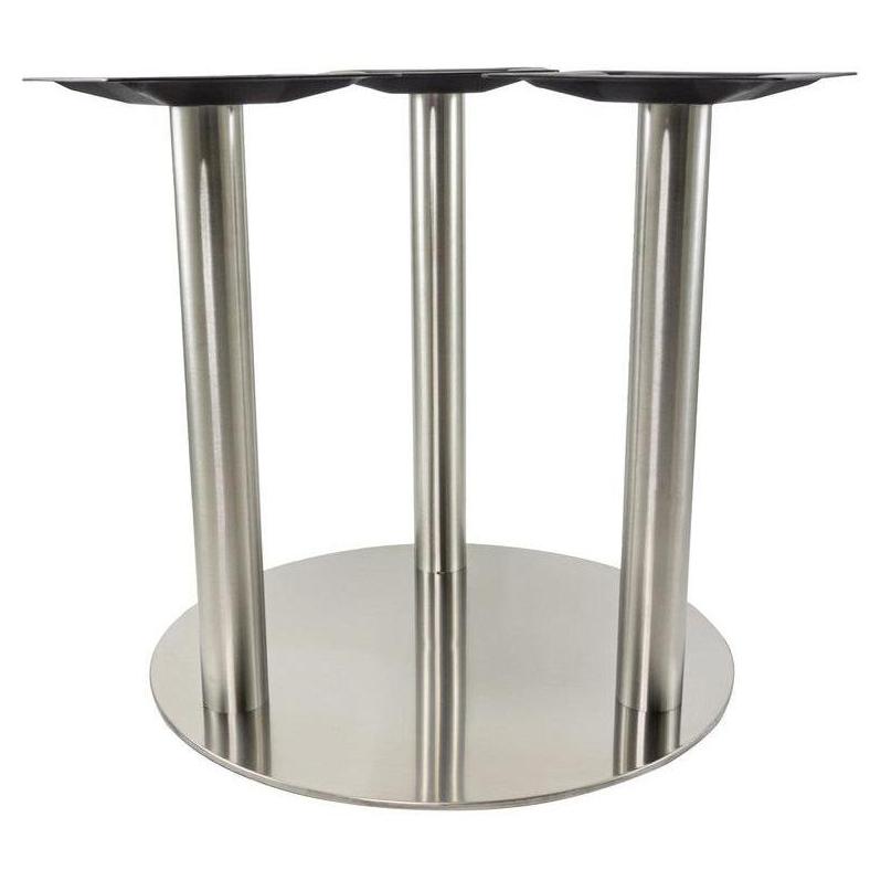 Piètement de table extérieur rond Turin Ø74 cm en acier inoxydable à triple colonne