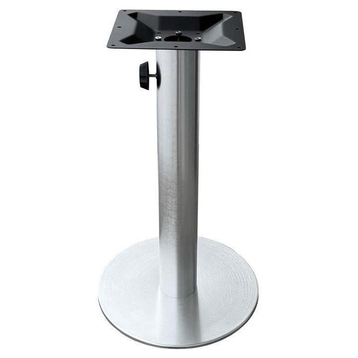 Base de mesa exterior OD219 de aluminio cepillado con agujero para sombrilla