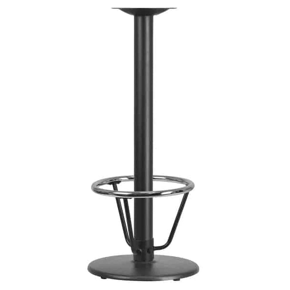 Piètement de table rond restaurant hauteur bar avec repose-pieds