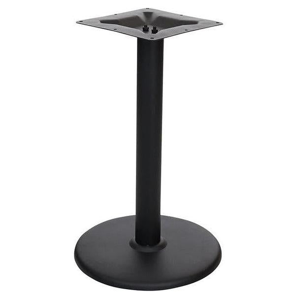 Round table base in stamped steel with welded plate