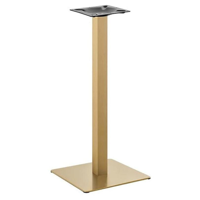 Base de mesa cuadrada de acero inoxidable con acabado en oro