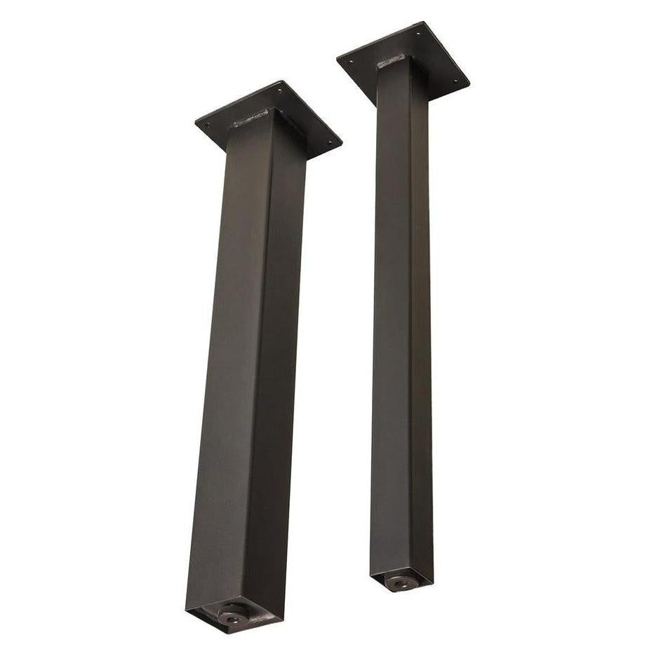 Juego de 4 patas de mesa cuadradas de acero - altura de comedor - acabado negro arena