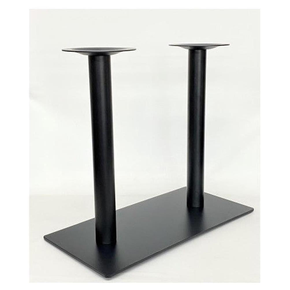 Pie de mesa interior rectangular de doble columna negro 38 x 79 cm