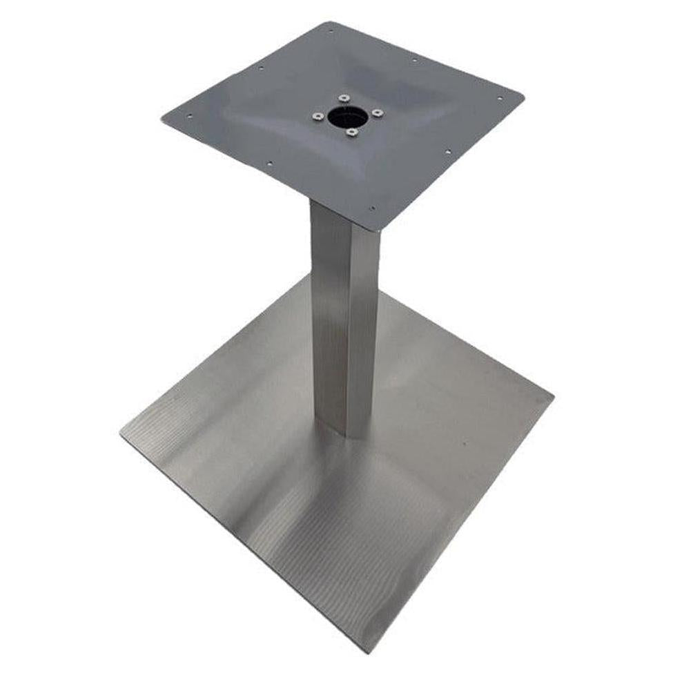 Pied de table carré extérieur en acier inoxydable avec trou pour parasol