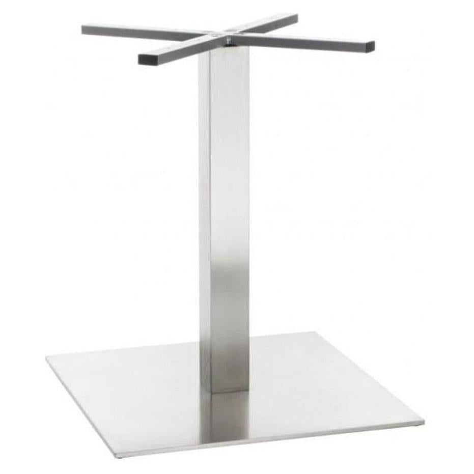 Pied de table carré extérieur en acier inoxydable brossé