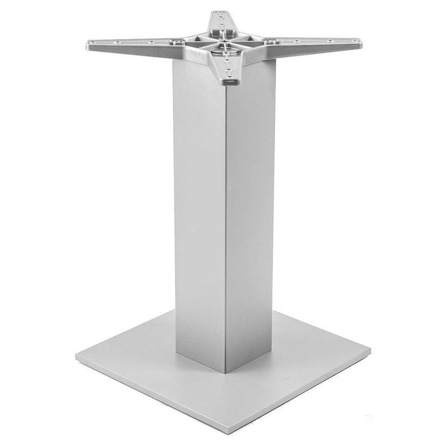 Base de mesa cuadrada de gran superficie - altura de comedor - acabado plateado