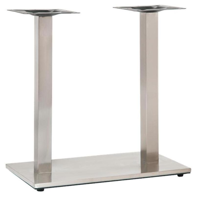 Rectangular indoor table leg in stainless steel with levelers - set of 3