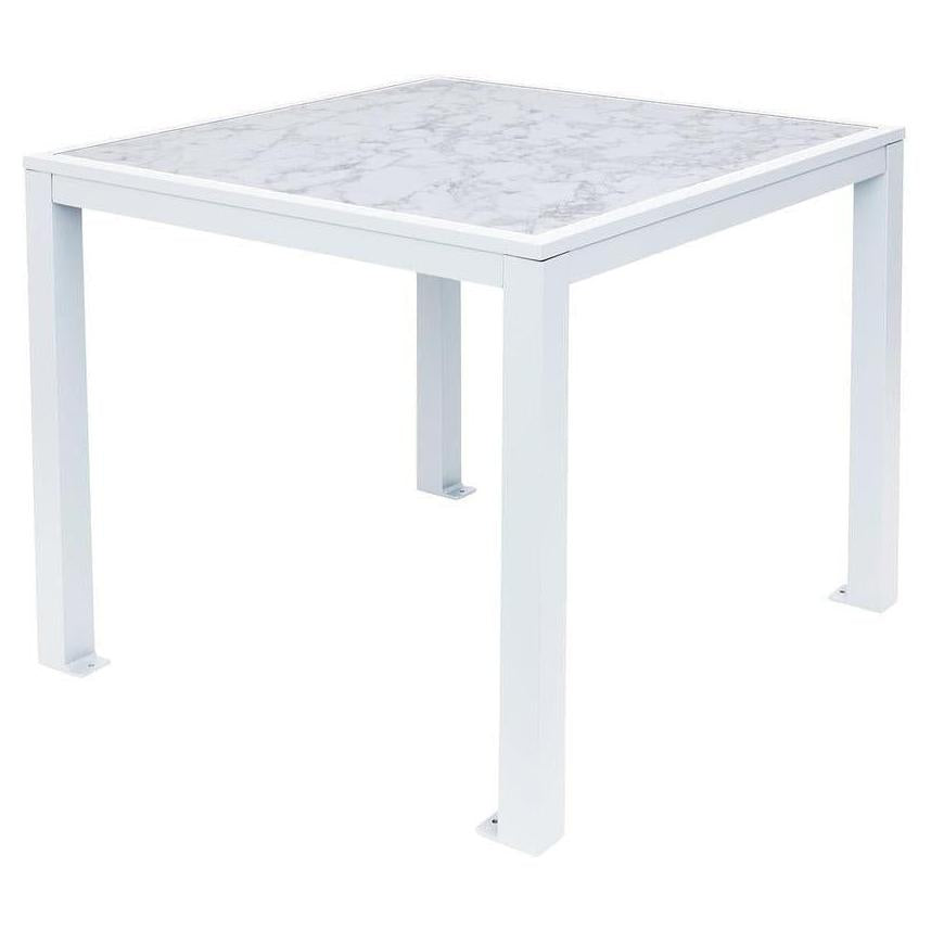 Mesa alta de bar exterior SURF con incrustaciones, 4 patas para fijar al suelo