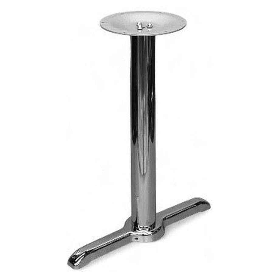 Table leg in T shape, chrome-plated