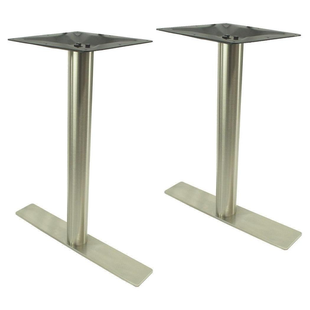 Base de mesa en T exterior de acero inoxidable cepillado grado 304 - 10 × 61 cm