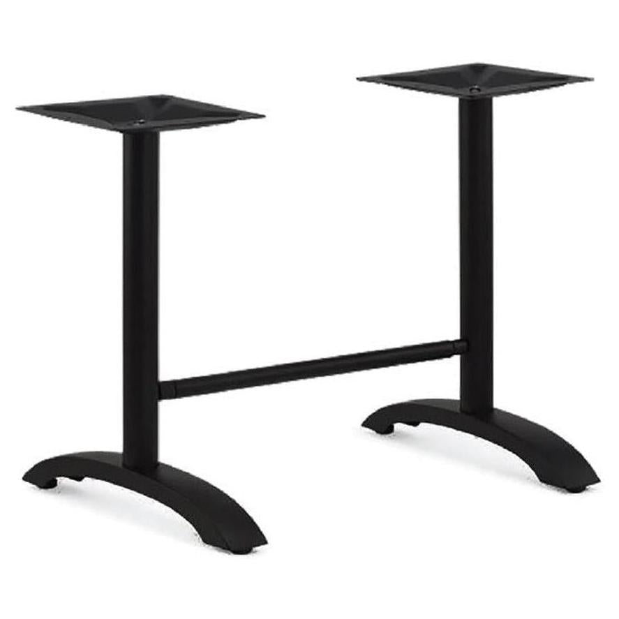 Piètement de table en T pliant extérieur à double colonne en aluminium noir