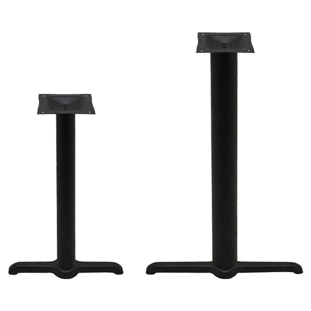 Piètement de table en T extérieur DURAFINISH noir en acier embouti
