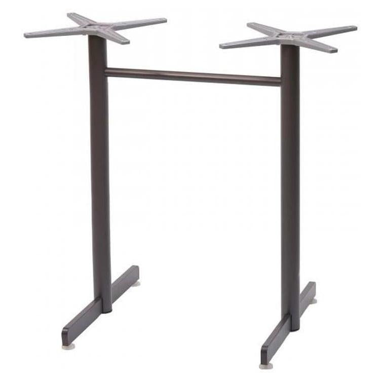 Double aluminum table base with bronze finish - bar height