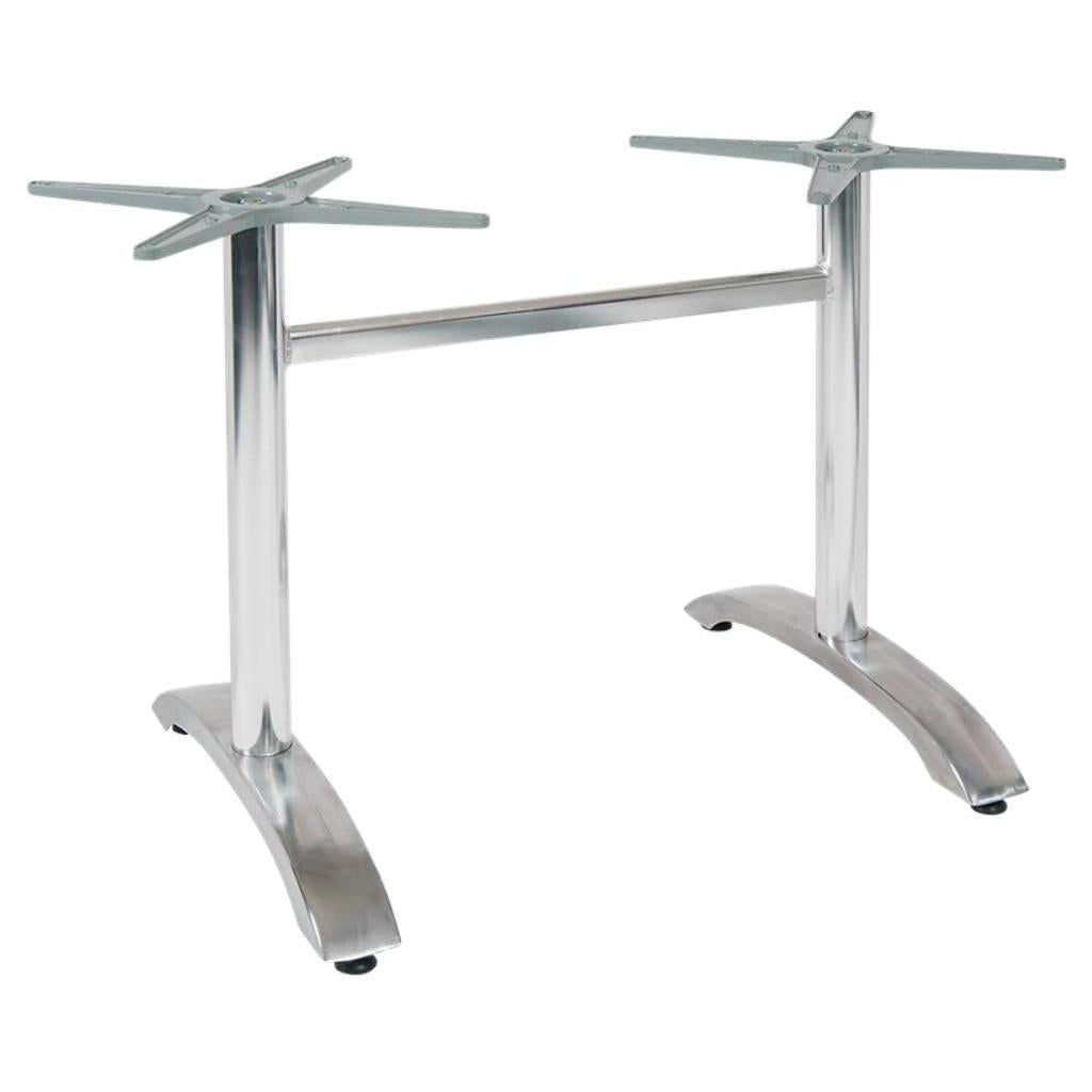 Double aluminum table base with intermediate weight