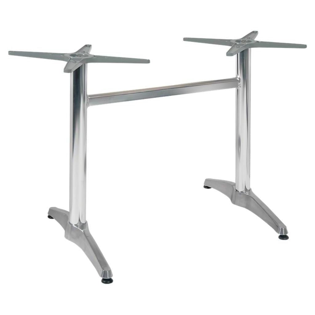 Double lightweight aluminum table base