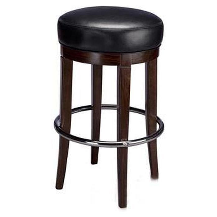 Taburete de bar sin respaldo de haya con asiento de vinilo