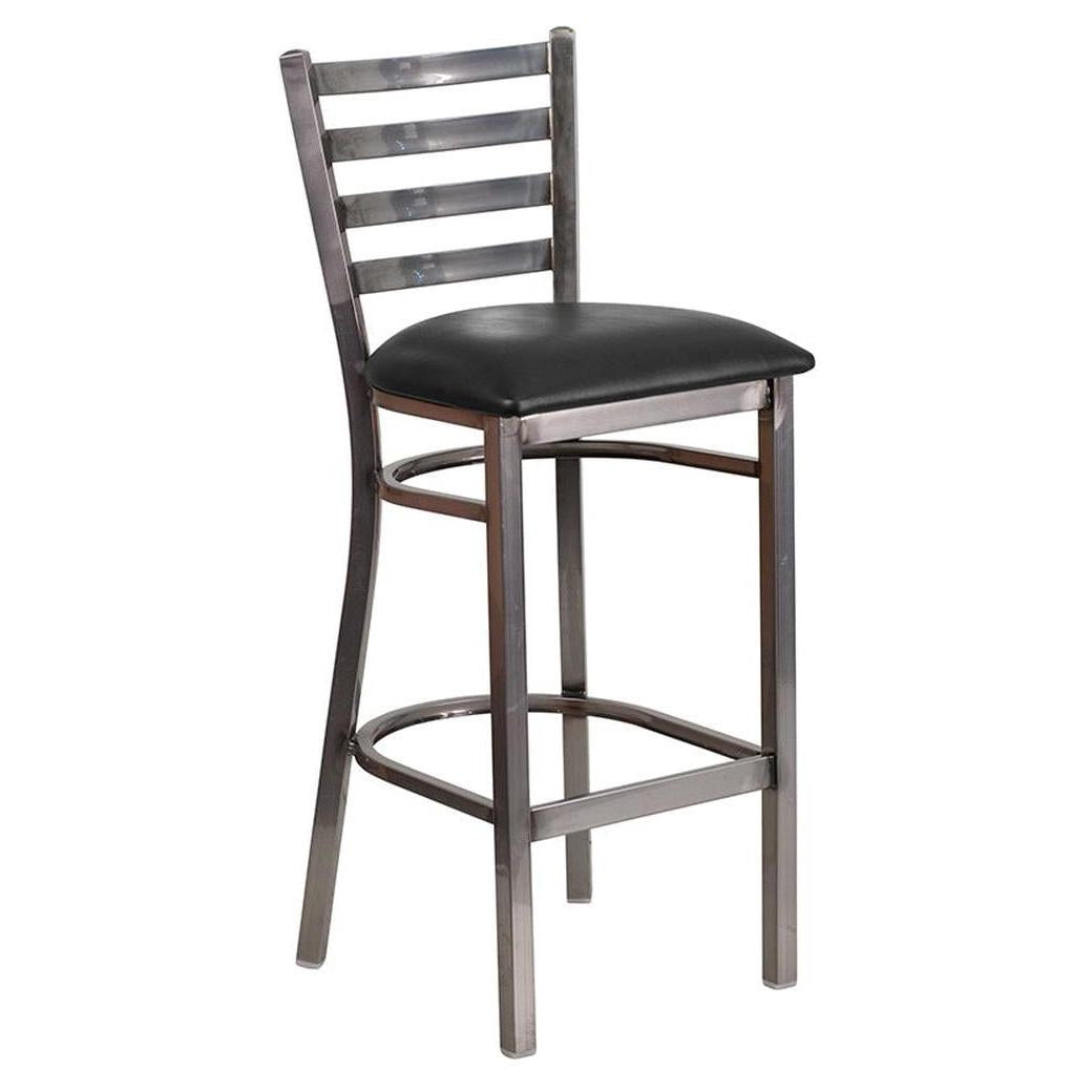 Restaurant bar stool TITAN Series with light varnish finish and ladder back