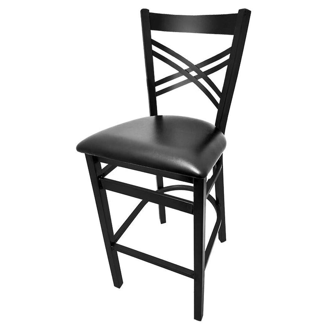 Tabouret de bar à dossier croisé