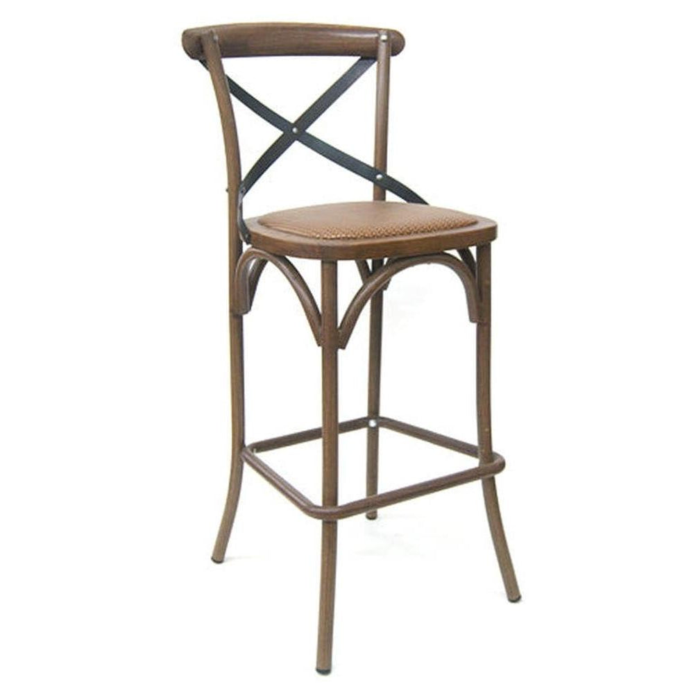 Tabouret de bar à structure métal avec assise vinyle