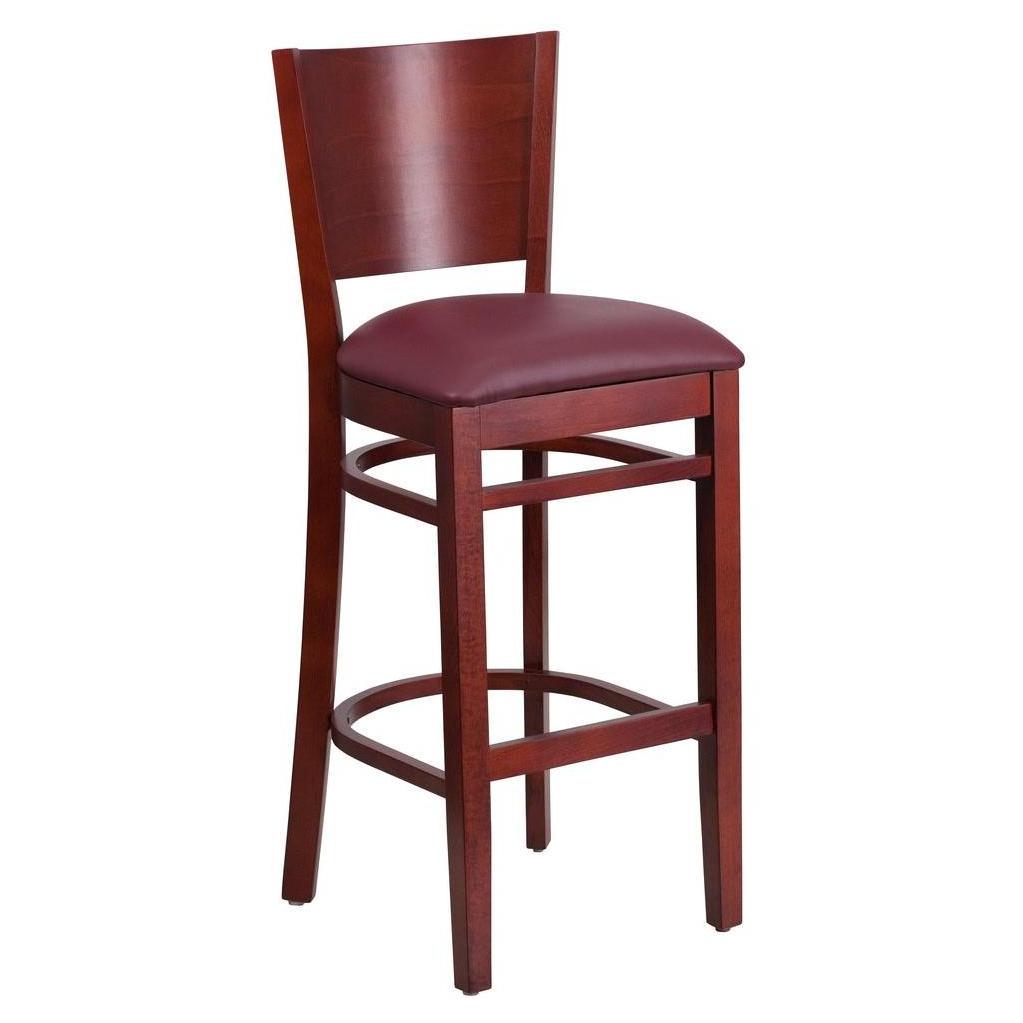 Bar stool STAN with solid wood full backrest