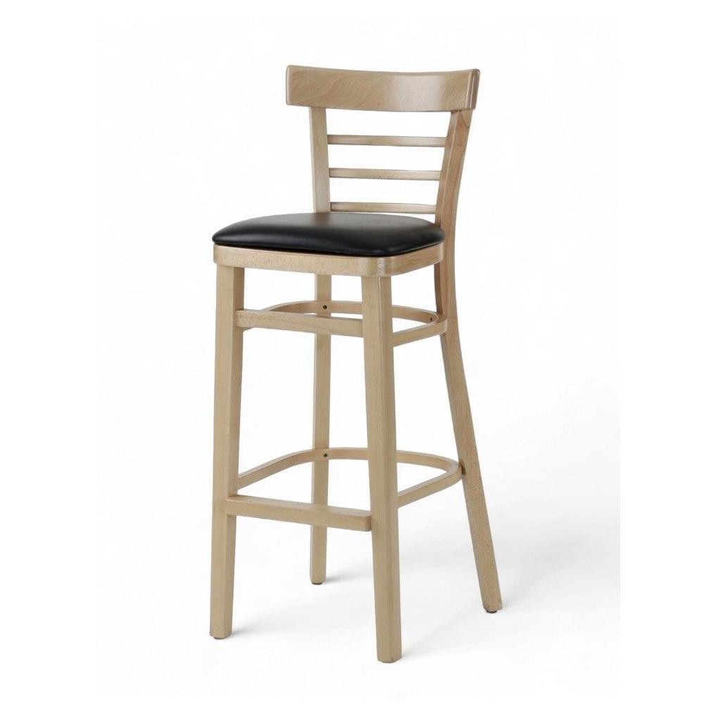 Traditional European beech ladder back bar stool - custom finish