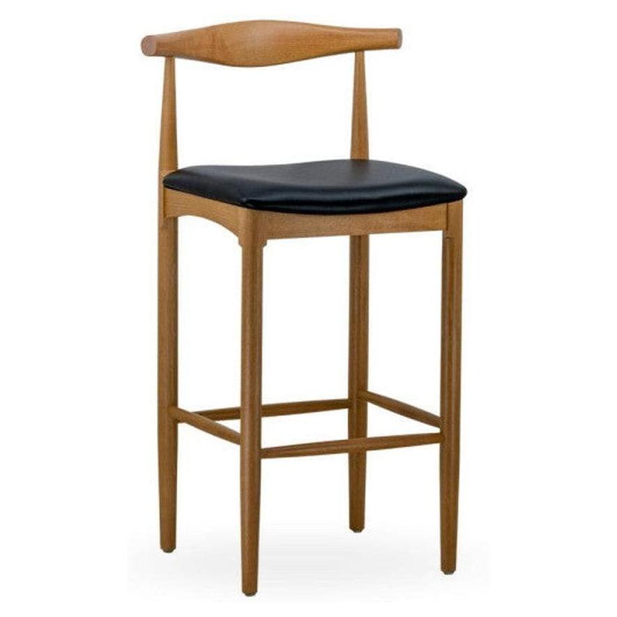 Bar stool JOHN in solid wood with armrests
