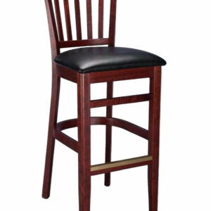 Taburete de bar de haya europea con respaldo acanalado