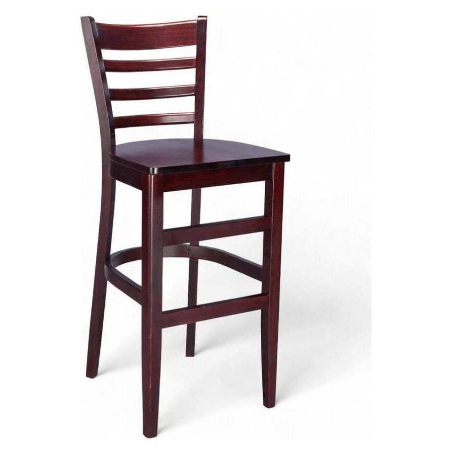 Modern European beech bar stool with ladder back