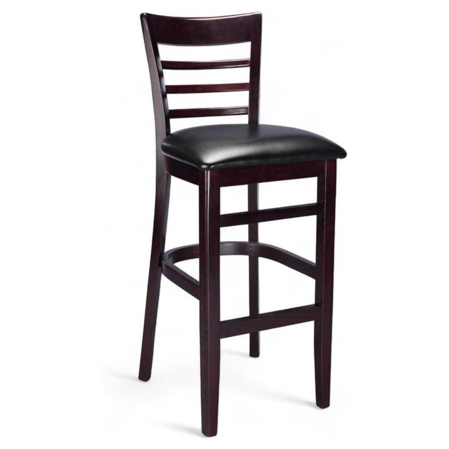 Tabouret de bar classique renforcé en hêtre européen à dossier échelle