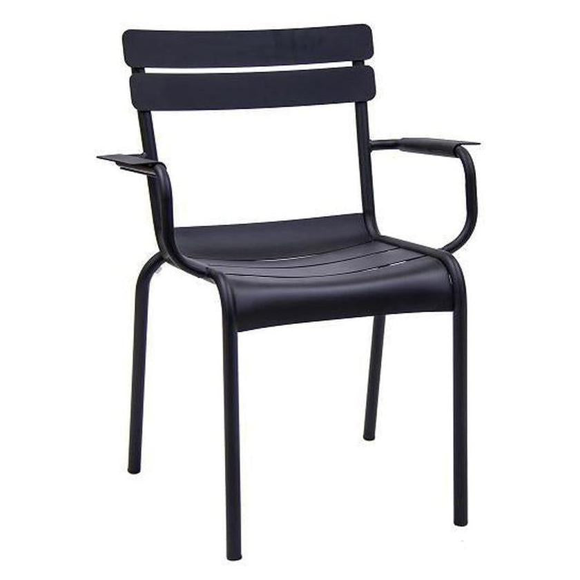 Fauteuil extérieur en métal noir