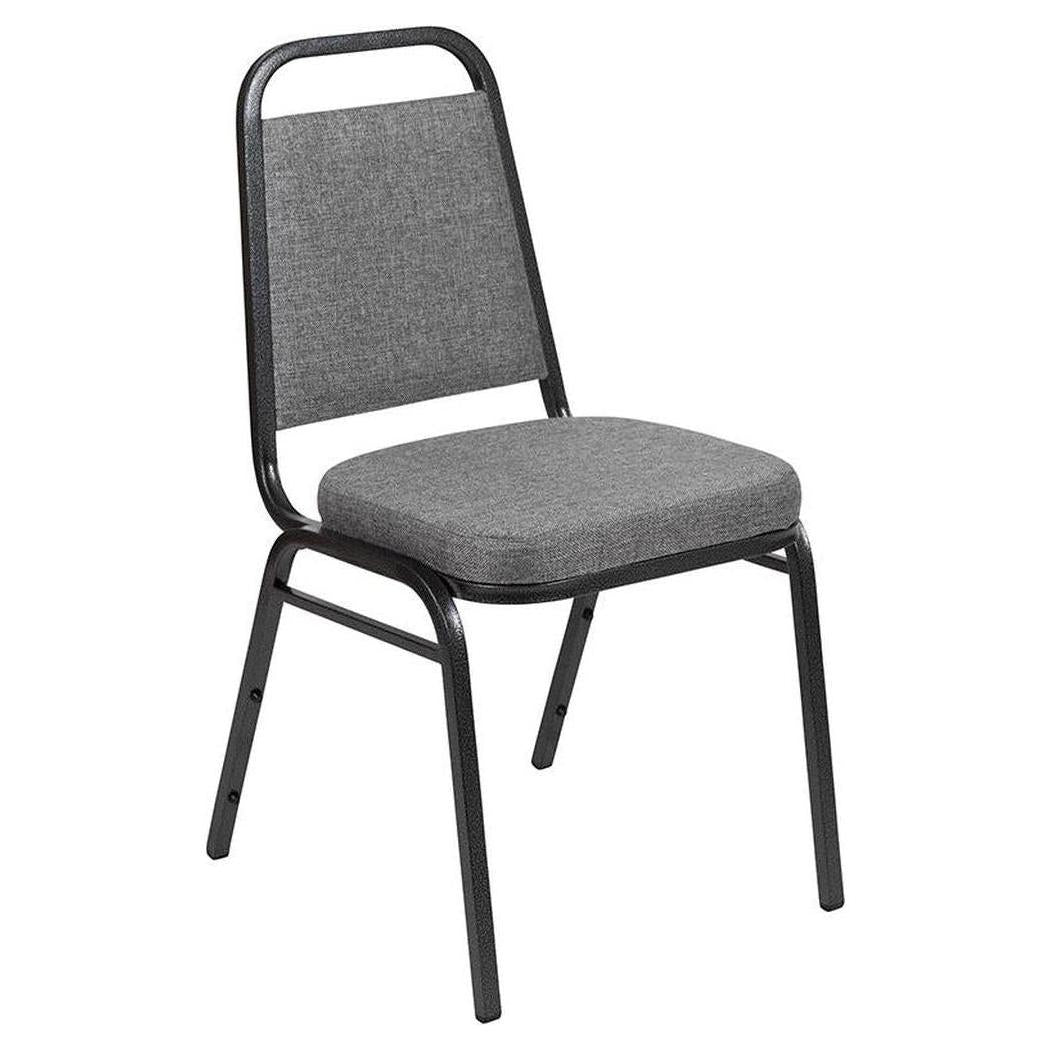 Chaise de banquet empilable TITAN Series avec assise 6,4 cm en tissu gris