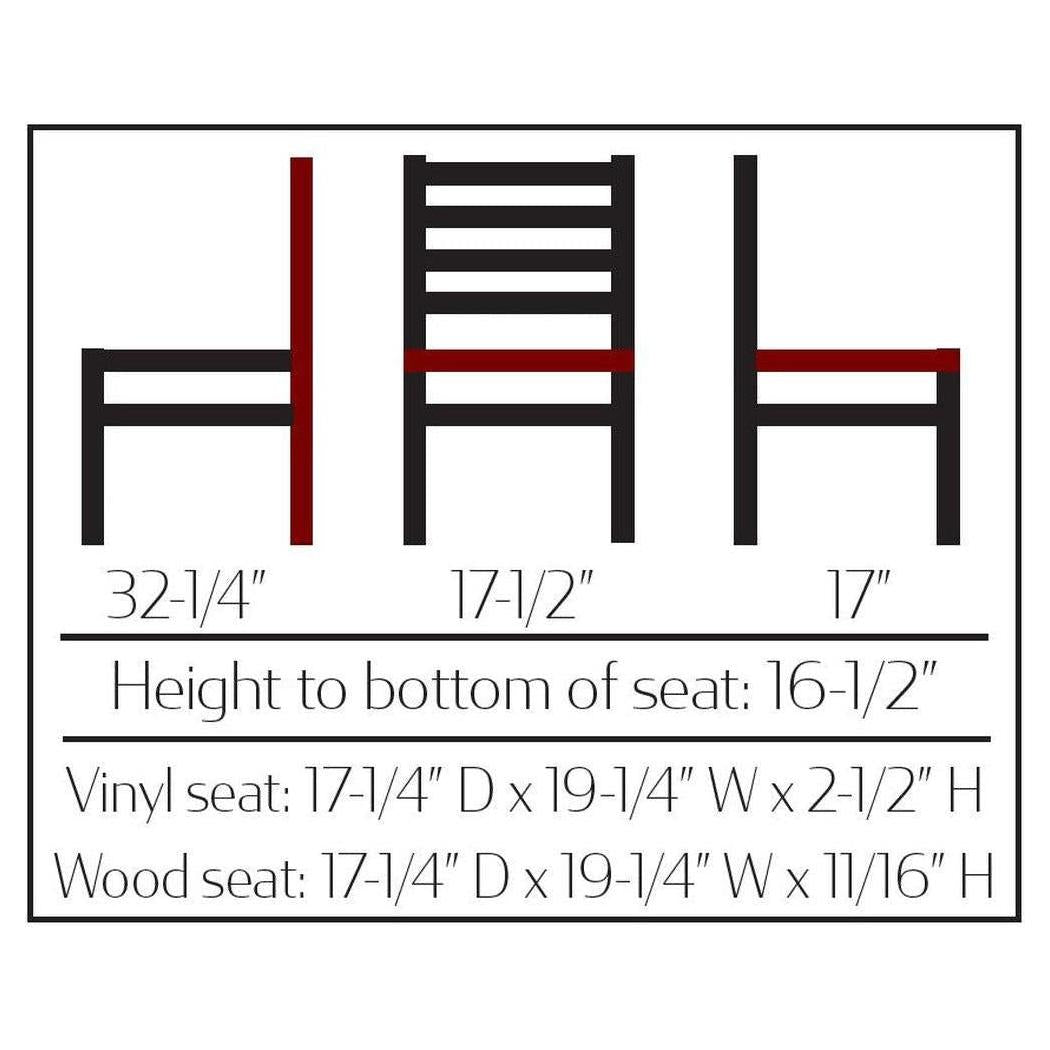XL Side Metal Chairs with Ladder Backs