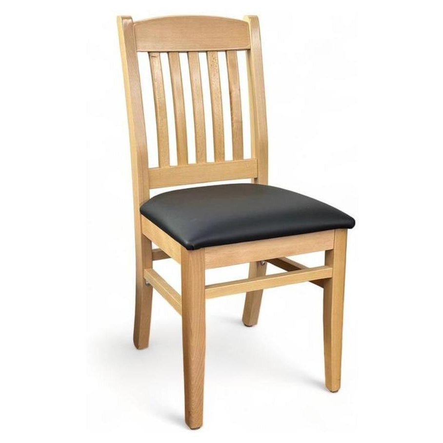 European beech dining chair 829P with fluted backrest - custom finish
