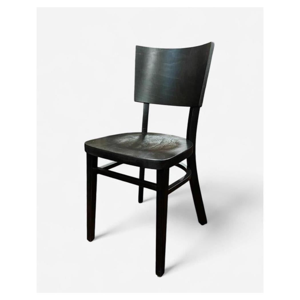 Side chair in European beech with square wooden backrest - custom-made