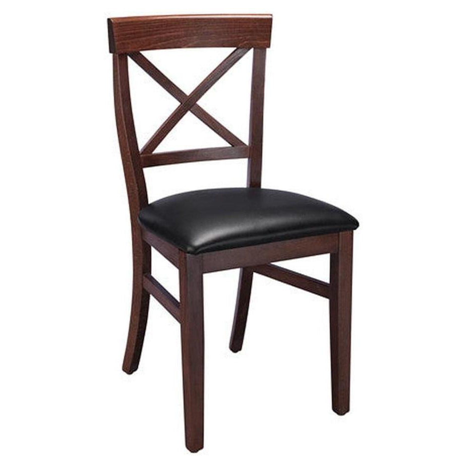 Side chair in European beech with X-shaped backrest