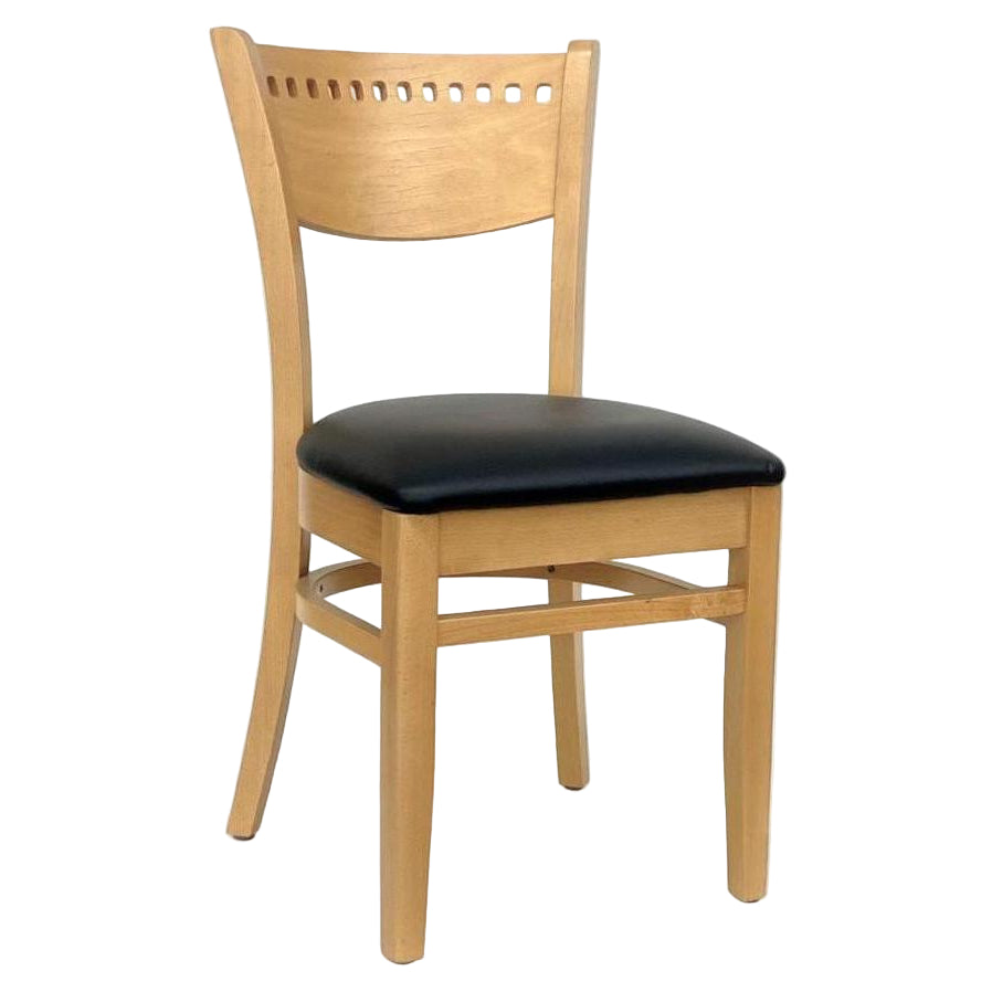 Side chair in European beech with perforated backrest - custom-made