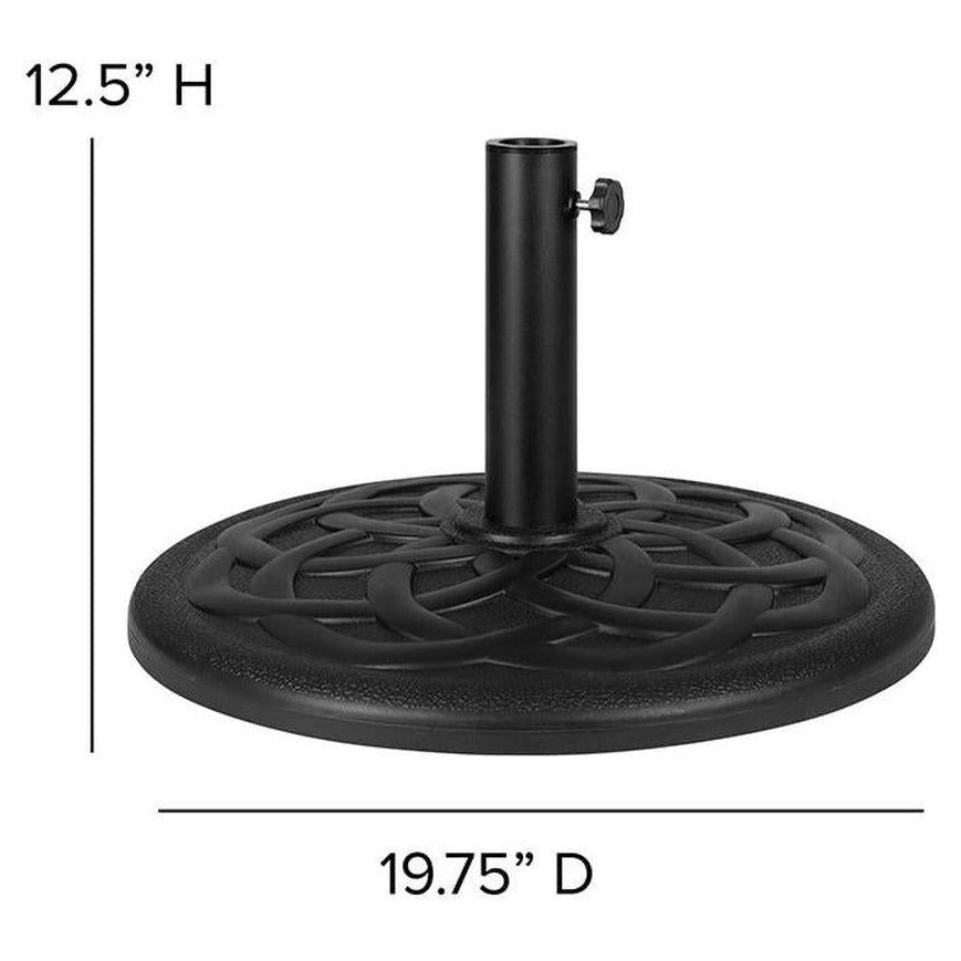 Base de sombrilla de cemento negro con revestimiento resistente a la intemperie