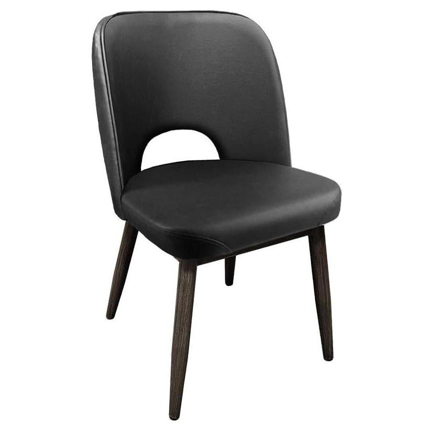 Dining chair HILDE upholstered bucket style with cut-out back
