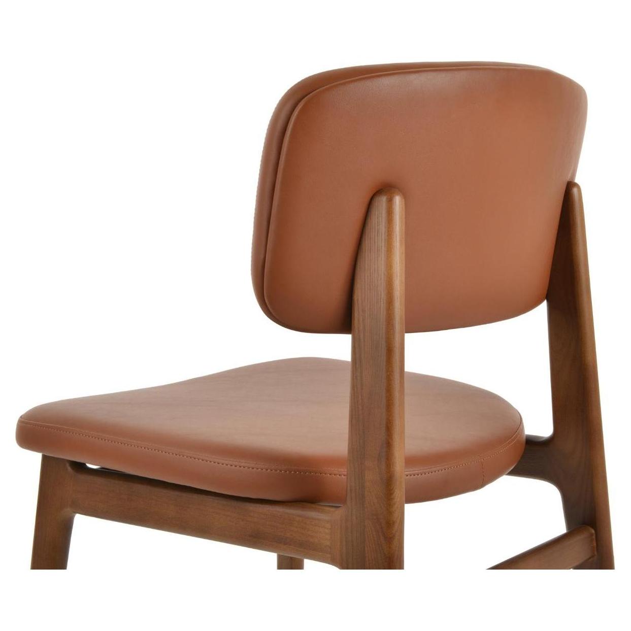 Silla de comedor moderna BEGONA de madera tapizada