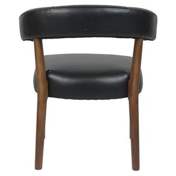 Chaise interior de roble acolchada con respaldo curvado