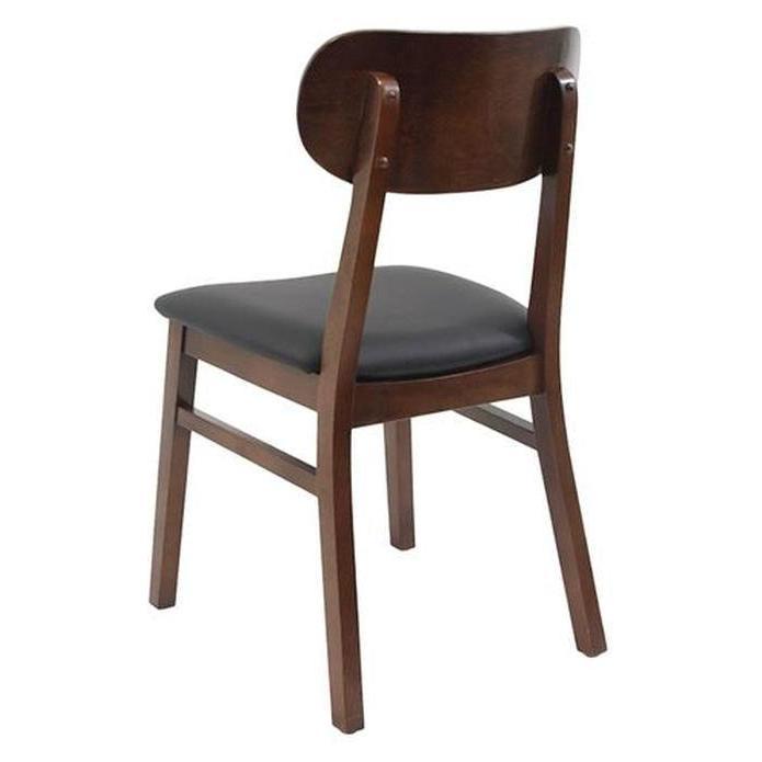 Chaise intérieure moderne en hêtre avec assise vinyle noire