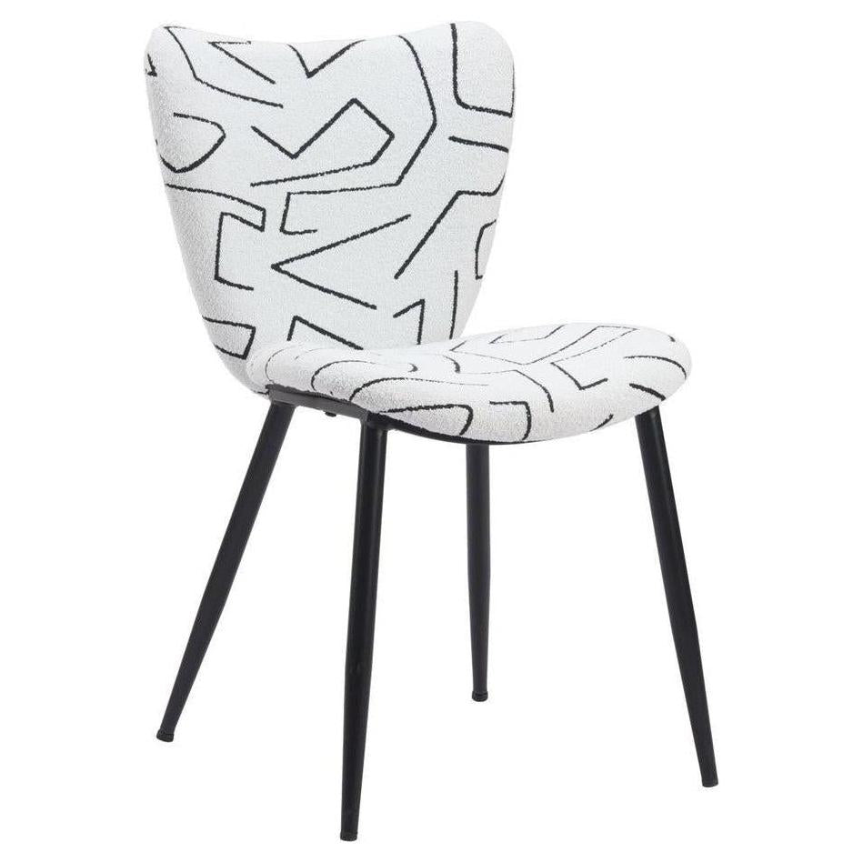 Chaise latérale rembourrée PRESTIGE noir et blanc