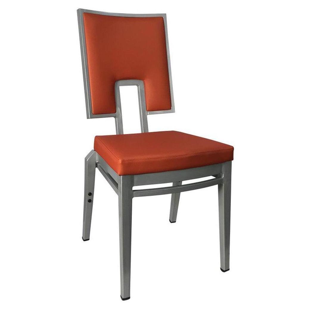 Chaise de salle à manger aluminium rembourrée CRISTALINO