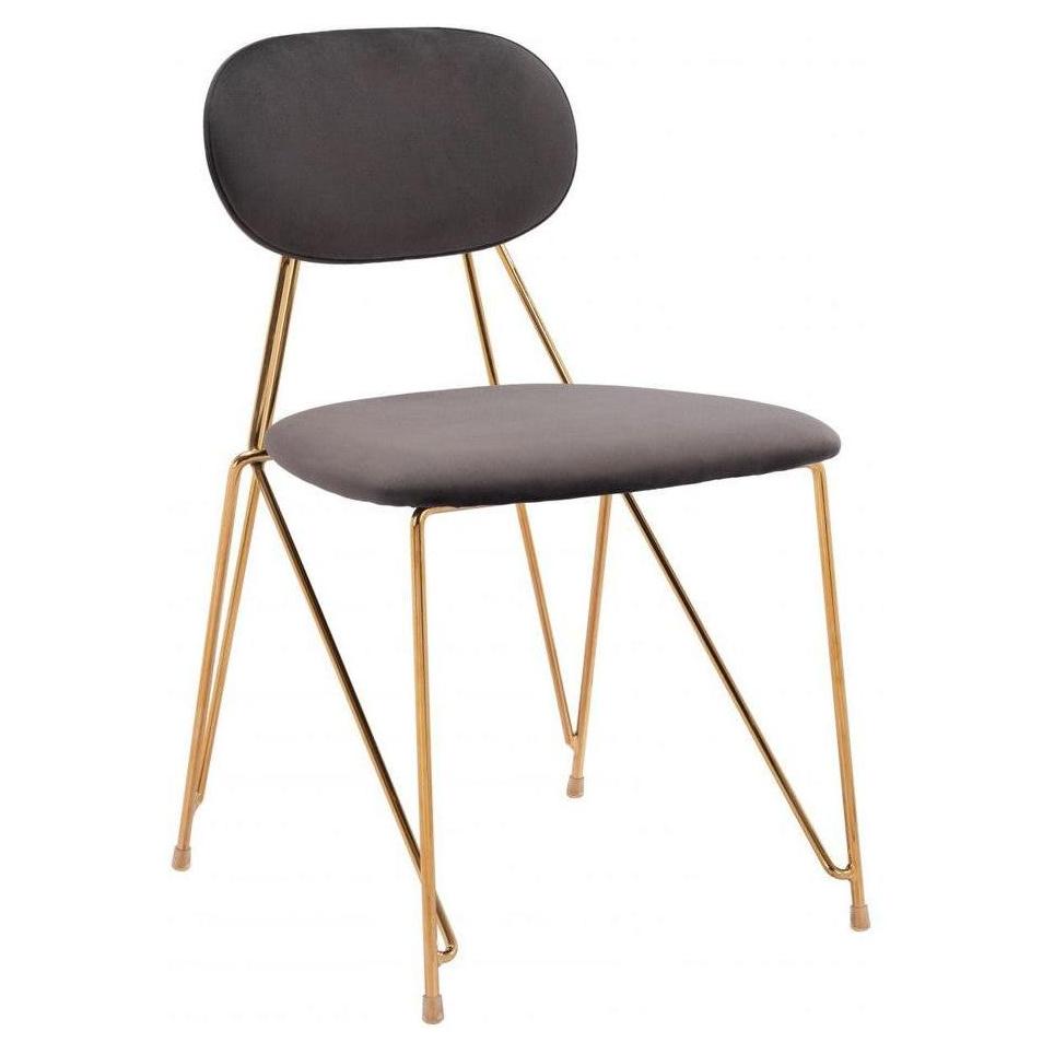 Padded metal side chair GEORGES