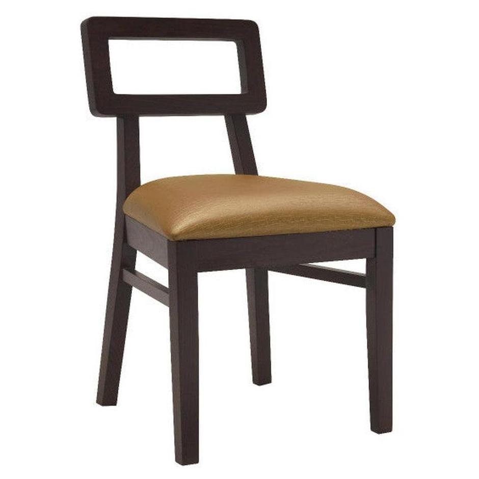 Chaise latérale moderne RONI finition noyer rembourrée